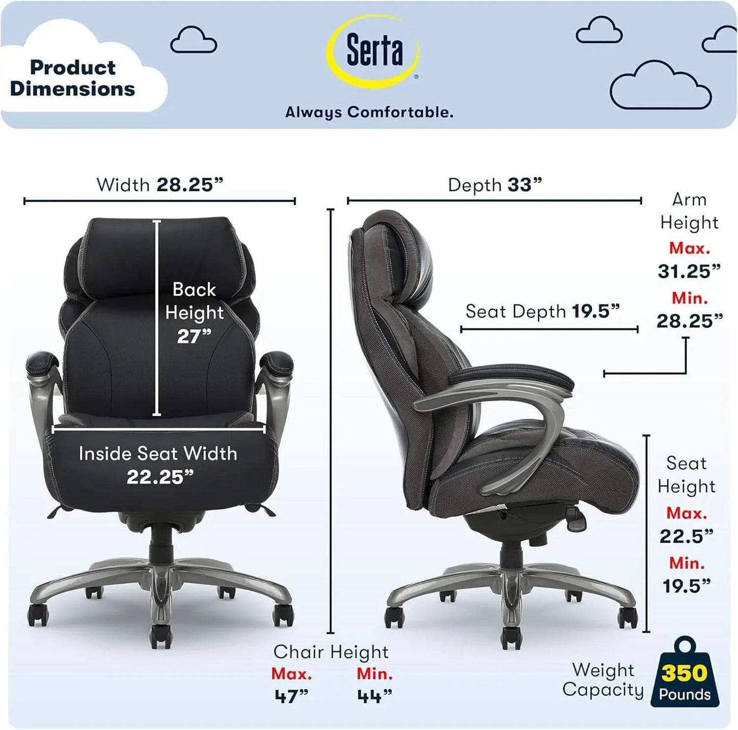 Executive Office Chair Big And Tall Air Technology from PriceLows™