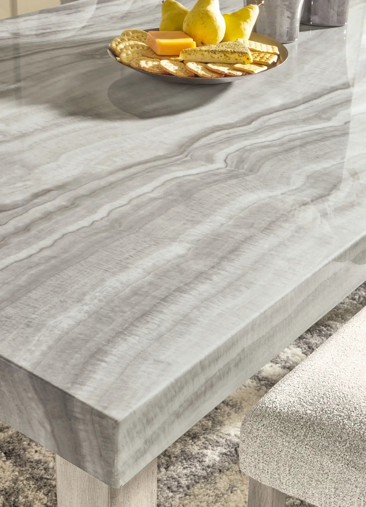 Larawyn Counter Height Dining Table | 42 Inch Square | Faux Marble Top | Gray Veining