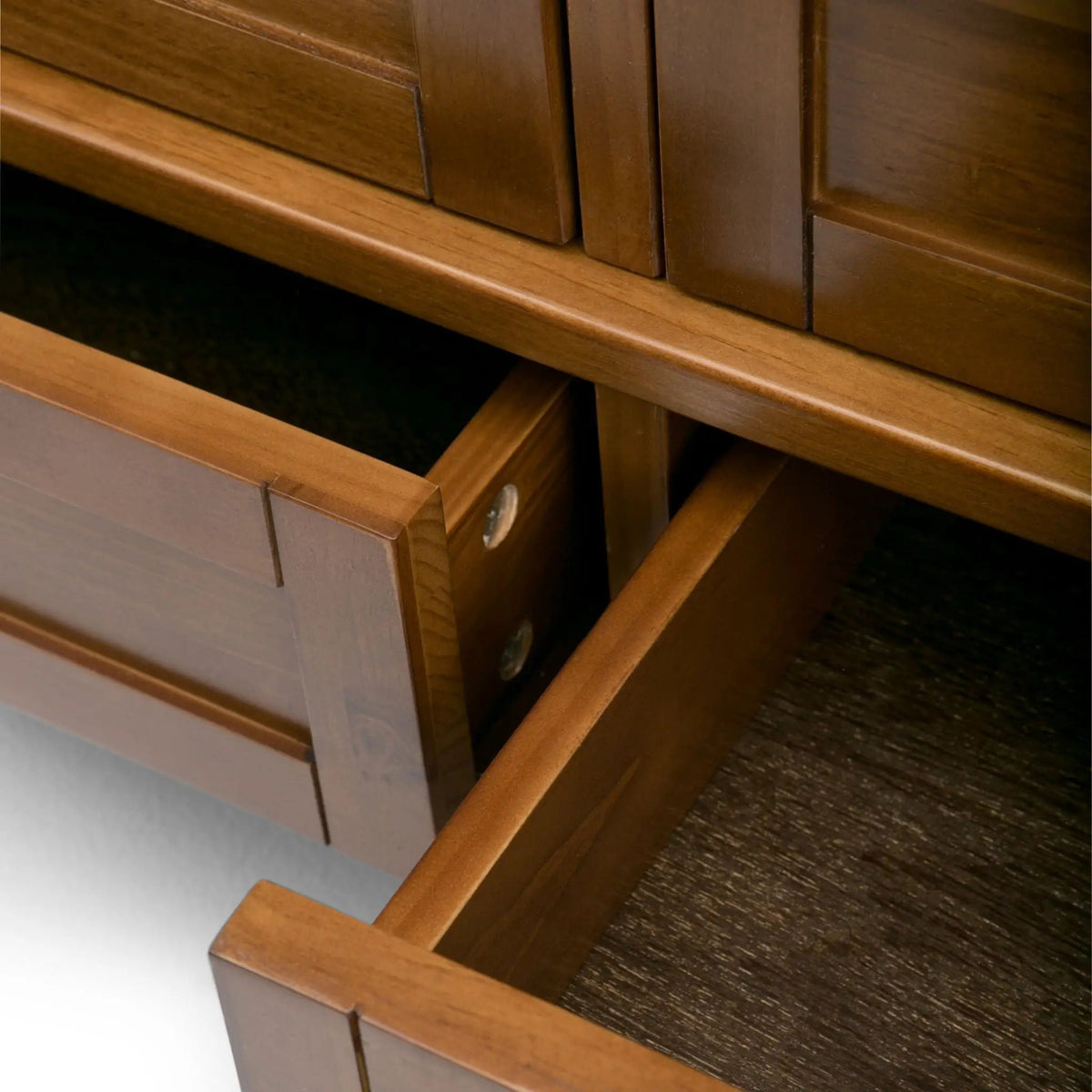 Warm Shaker Solid Wood Table | Bottom Drawer | Open Shelf Storage