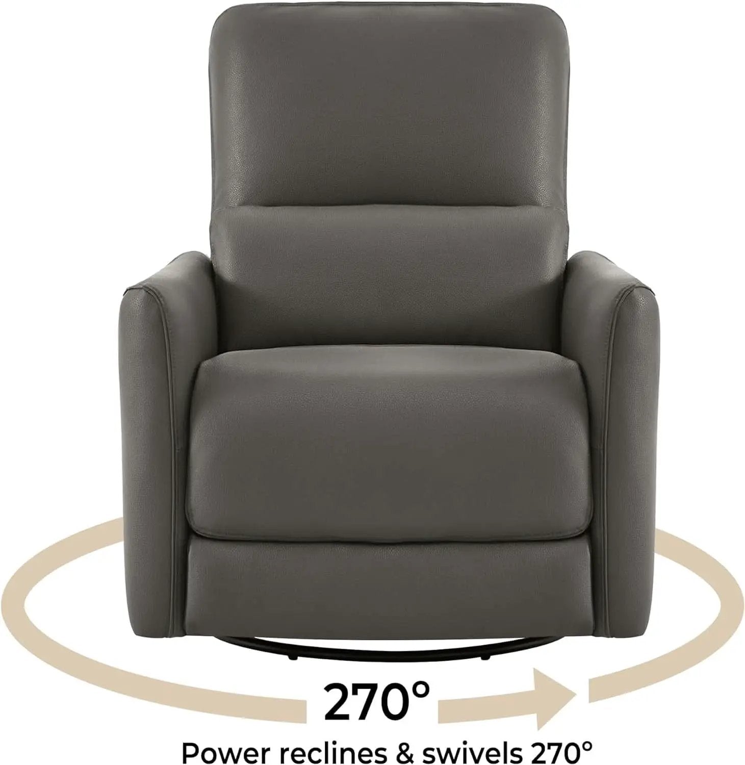 Power Recliner Chair USB Charging Charcoal Faux Leather from PriceLows™