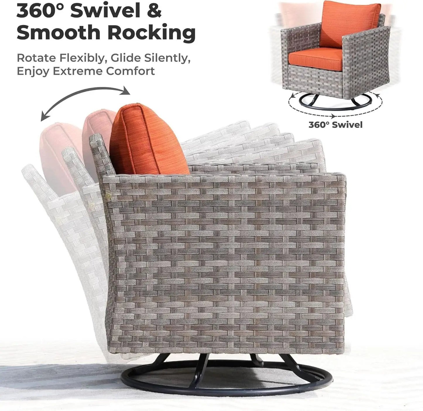 Modular Outdoor Wicker Sofa Set with Fire Pit from PriceLows™