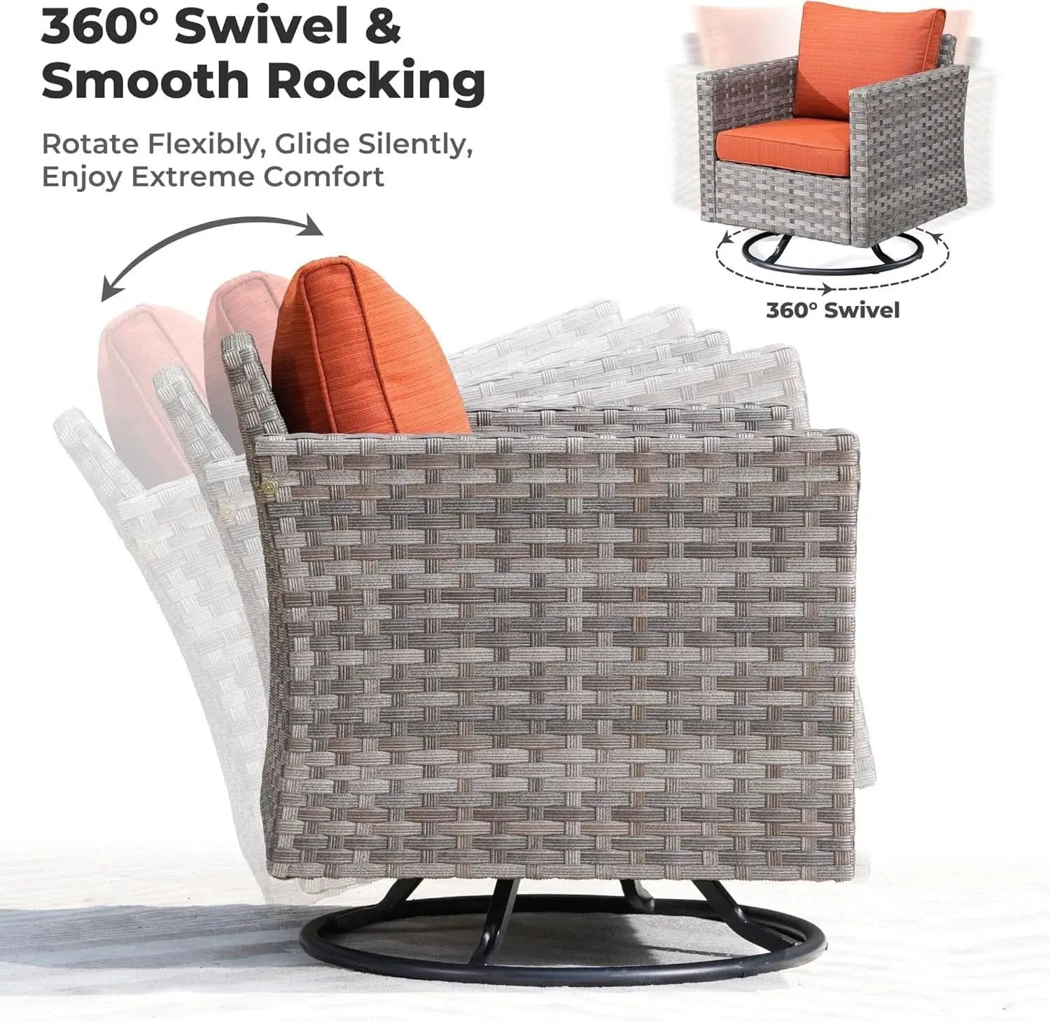 Modular Outdoor Wicker Sofa Set with Fire Pit from PriceLows™