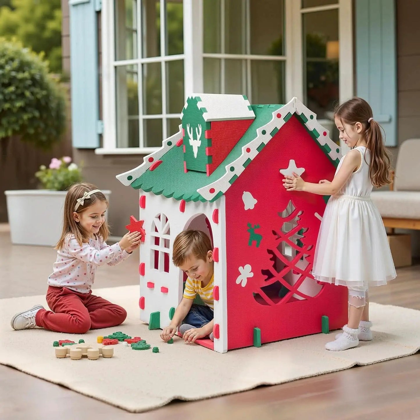 Green EVA Foam Kids Playhouse Foldable Indoor Outdoor from PriceLows™