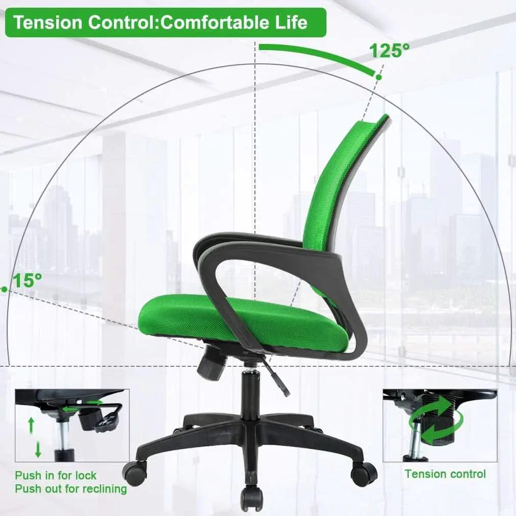 Ergonomic Green Mesh Office Chair With Lumbar Support from PriceLows™