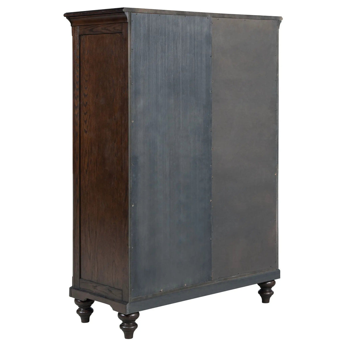 Andover 6-drawer Tempered Glass Door Chest Dark | 45.75 x 20 x 66.25 in | Oak Veneer & Tempered Glass | Oak