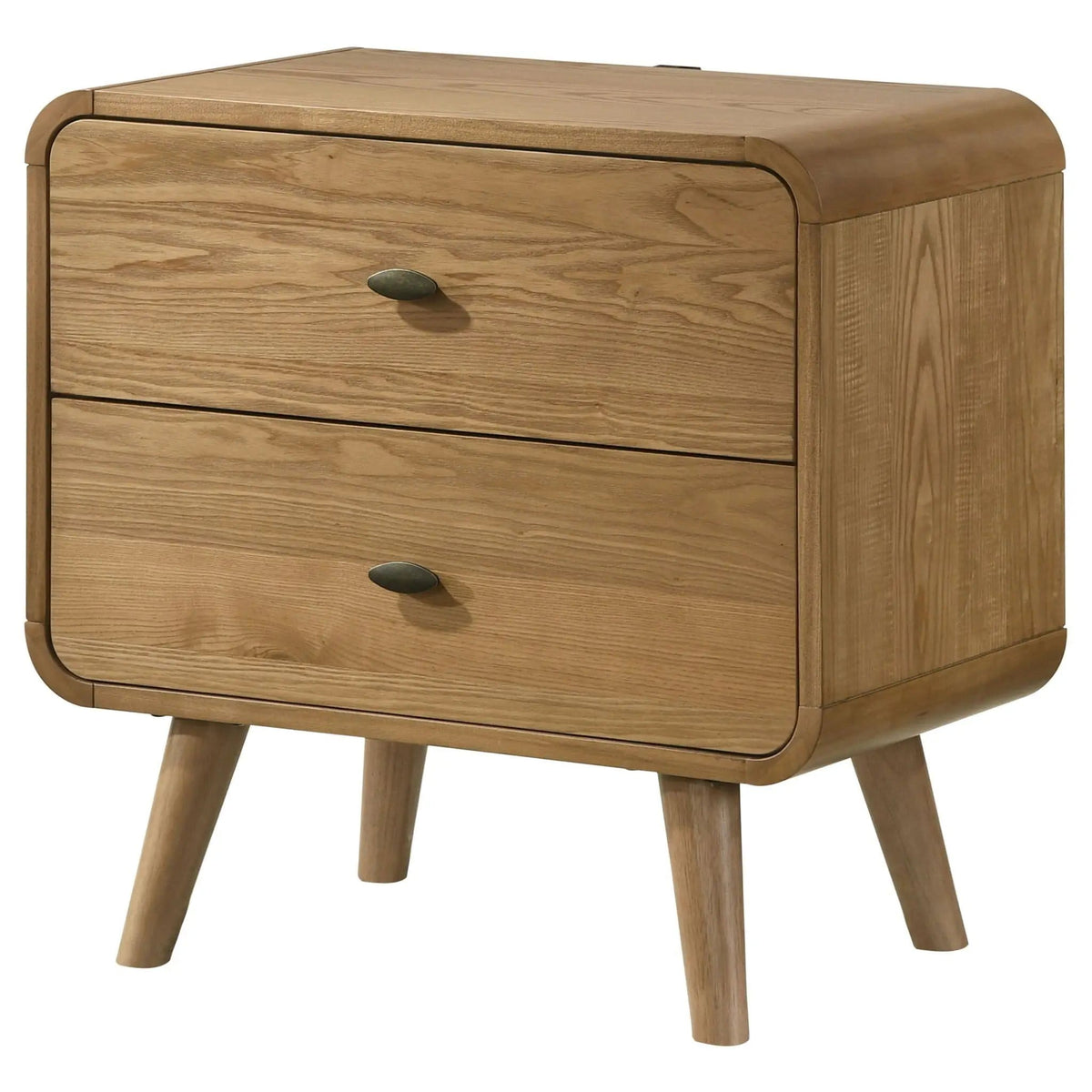 Robyn 2-drawer Nightstand Bedside Table Light Ash | 27 x 15.5 x 26.5 in | Rubberwood & Engineered Wood | Bedroom