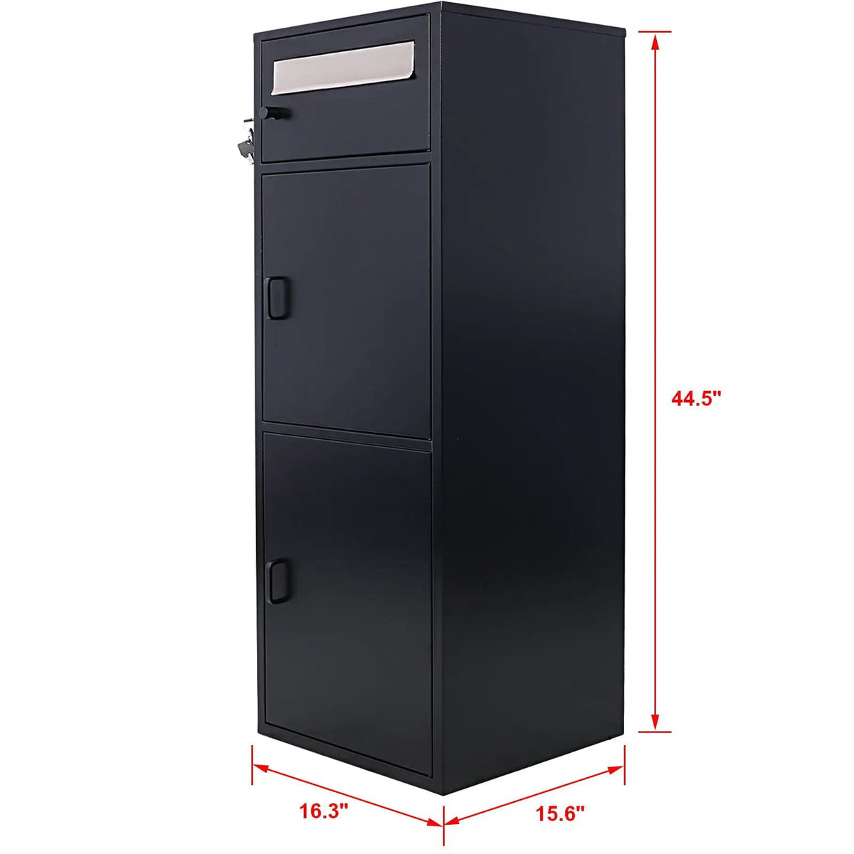 Steel Parcel Drop Box | Locking Letterbox | Freestanding Floor Design | Retractable Shelf