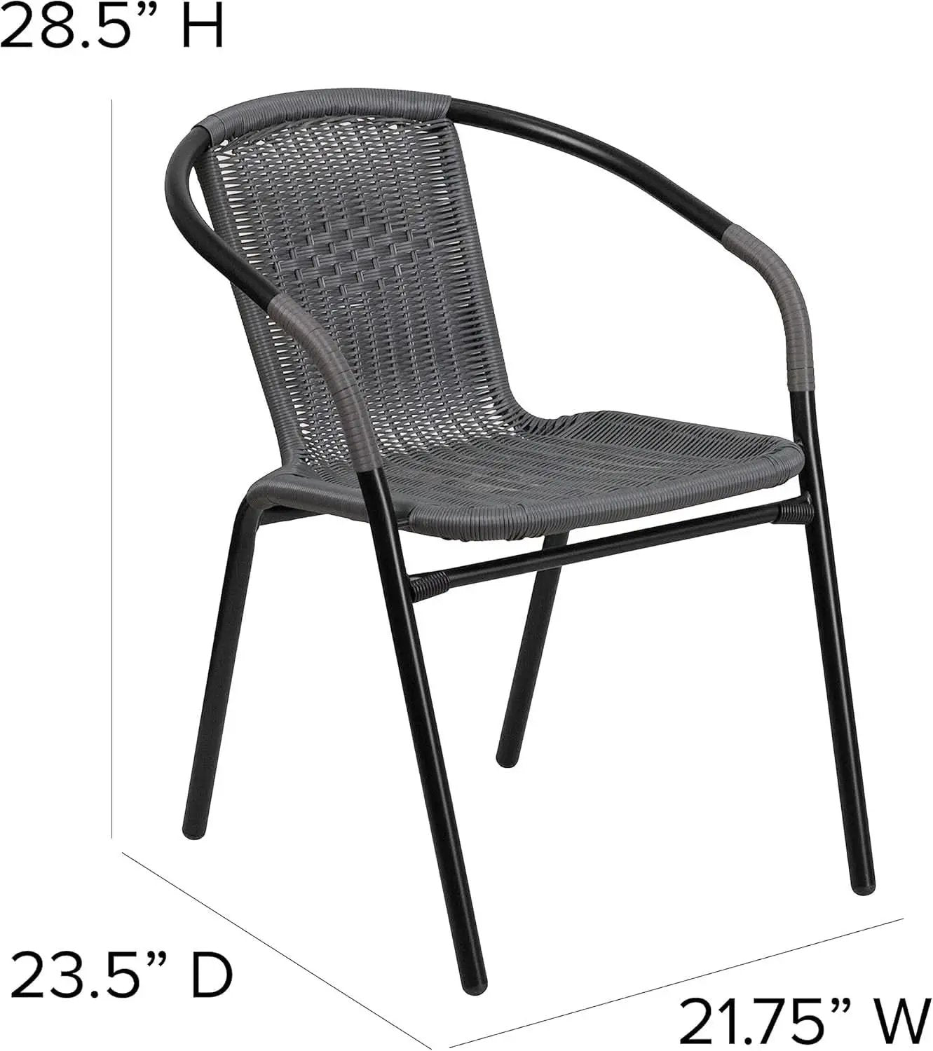 Modern Stackable Rattan Dining Chairs Set for Outdoor from PriceLows™
