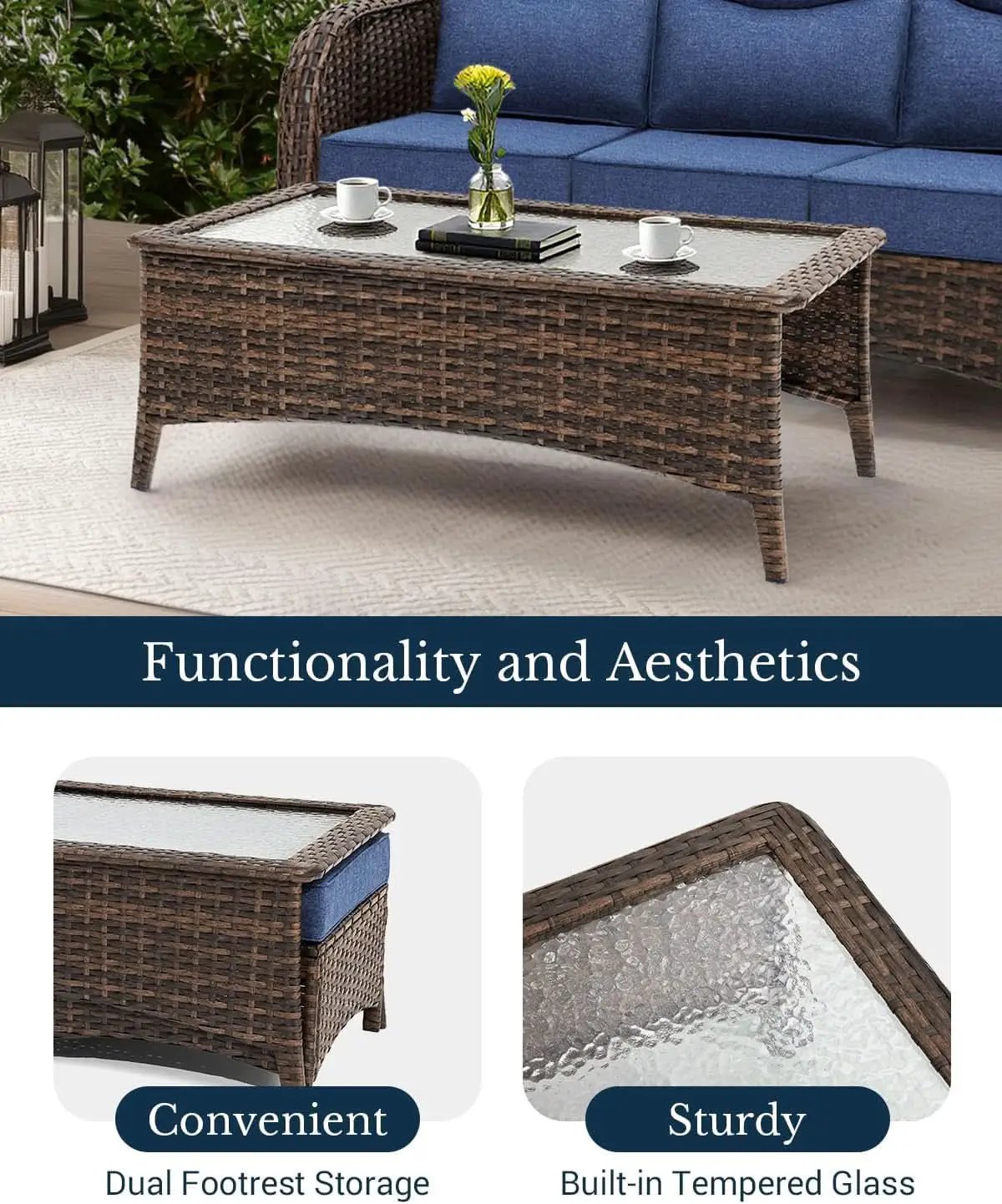 Luxury Outdoor Patio Furniture Set with Thick Cushions from PriceLows™