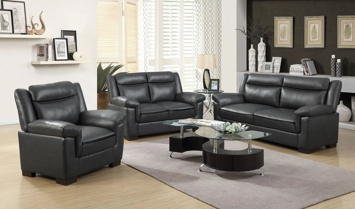 Arabella 3-piece Upholstered Padded Arm Sofa Set | 3-Piece Set | Living Room Furniture | Grey