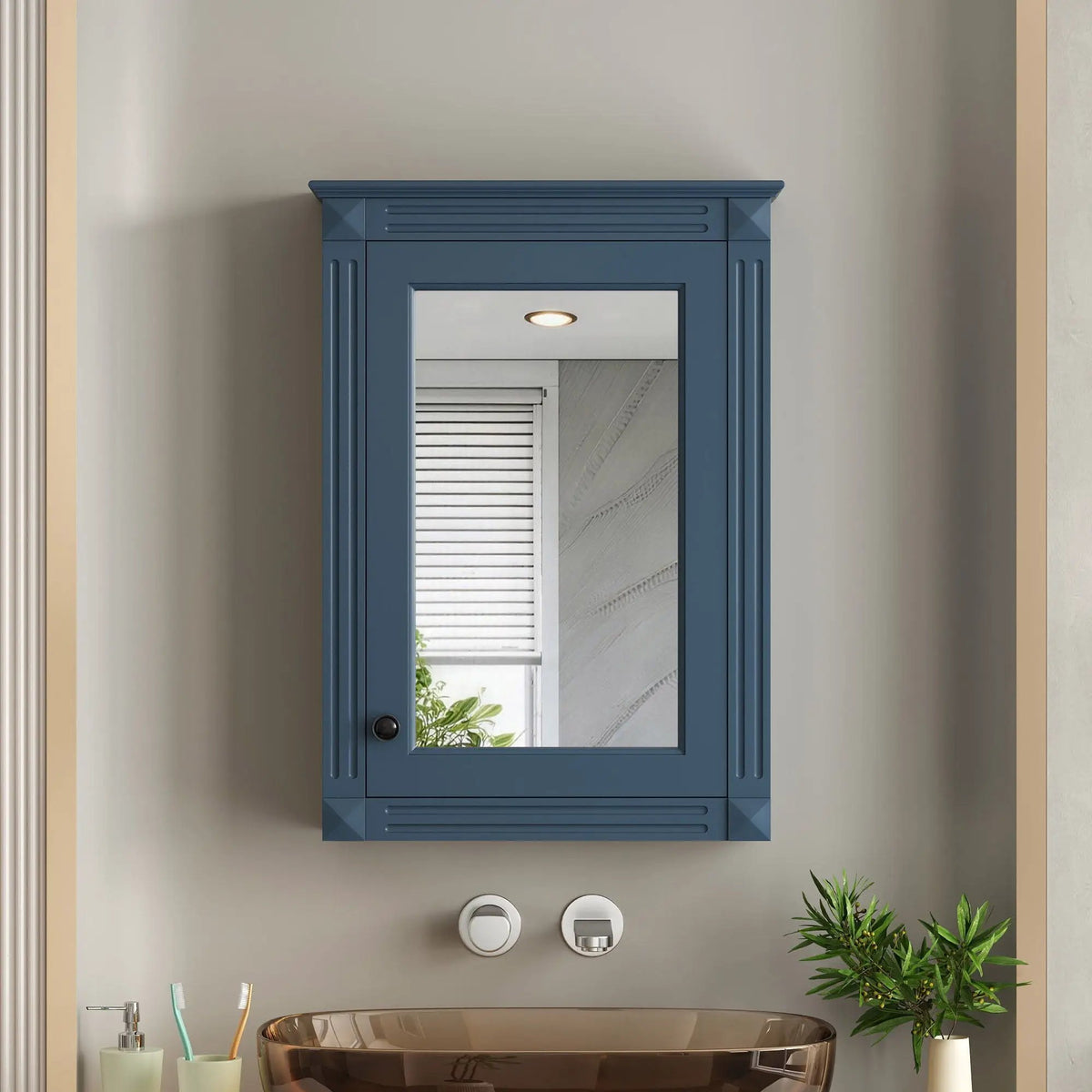 Over-Toilet Medicine Cabinet | Wall Mounted | Full-Length Mirror | Height-Adjustable Shelf