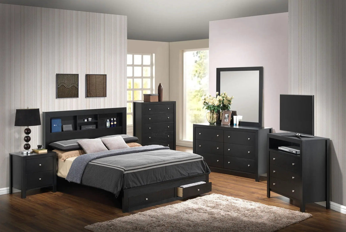 Modern Storage Bed | Ample Bedroom Storage | Wood And Manufactured Wood | 81 Inch Length
