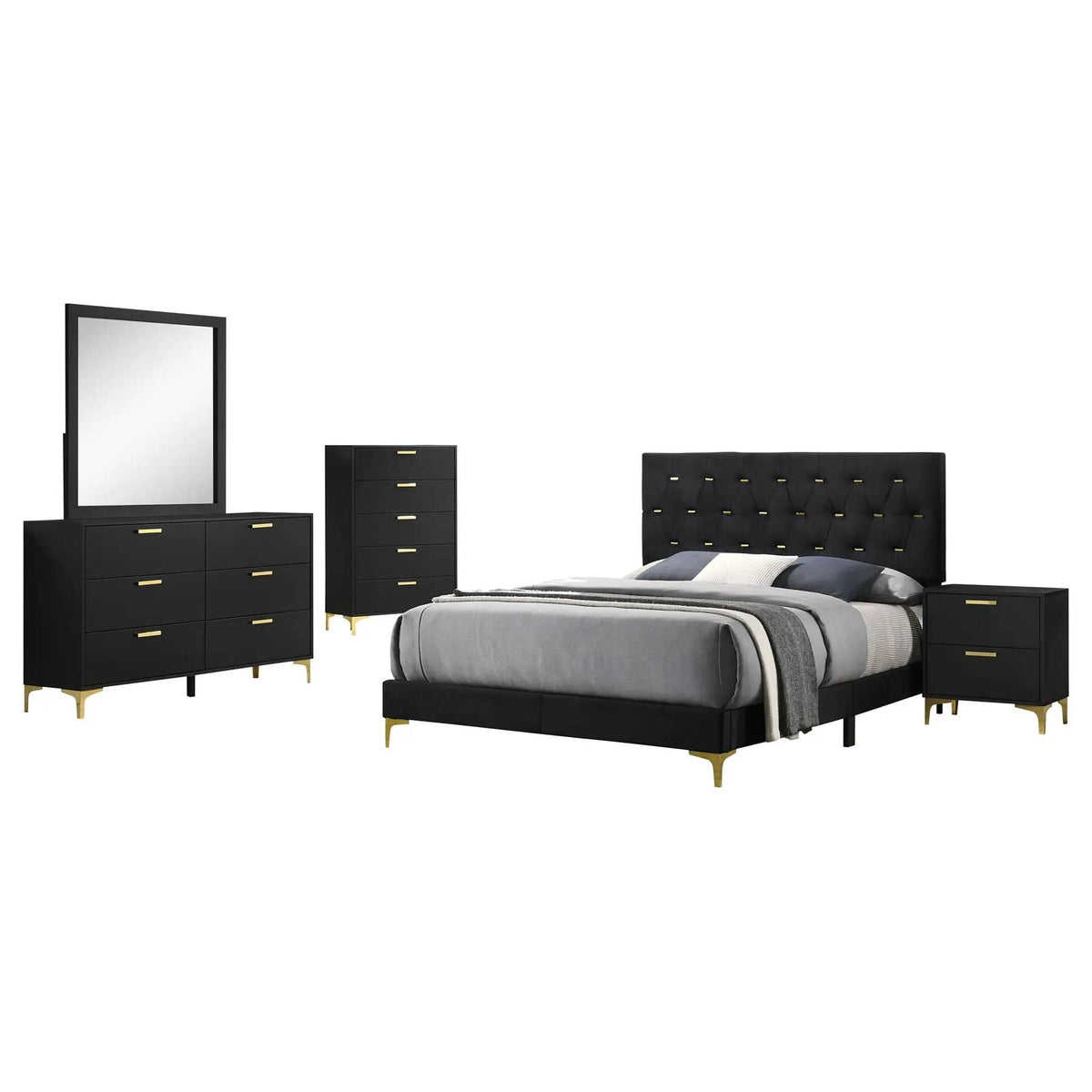 Kendall 5-piece Queen Bedroom Set | 5-Piece Set | Bedroom Furniture | Black
