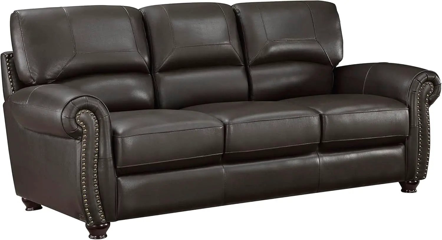 Dark Brown Top Grain Leather Sofa Set With Loveseat from PriceLows™