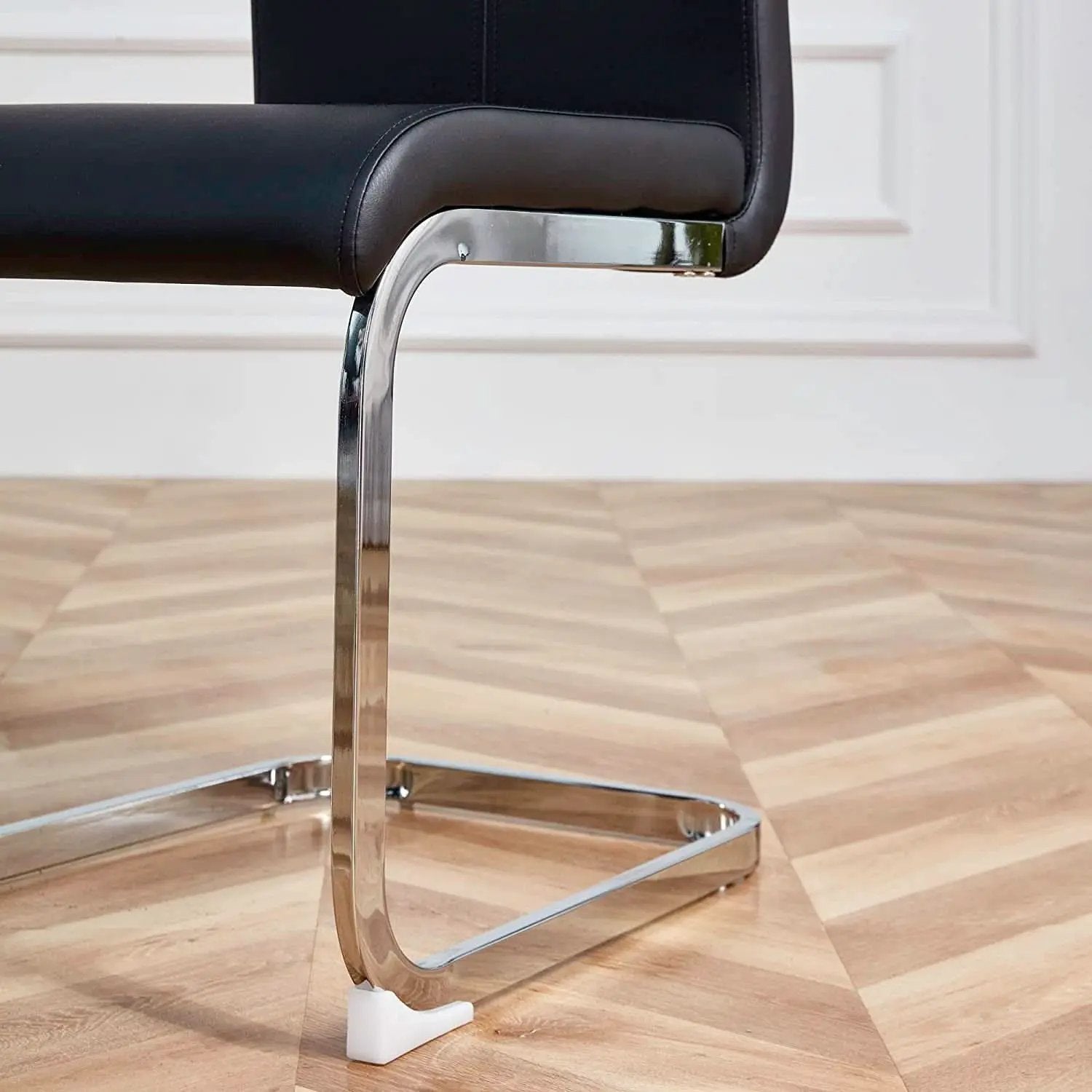 Set Of 6 Armless Dining Chairs With Metal Legs Black from PriceLows™