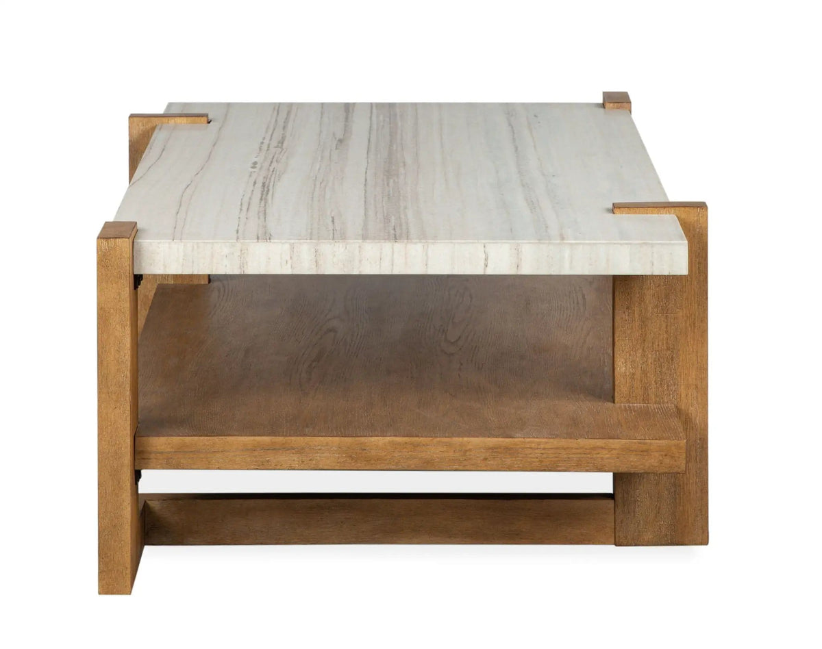 Carrington Rectangular Table | 3 Pieces | Oak Veneer & Granite | Living Room