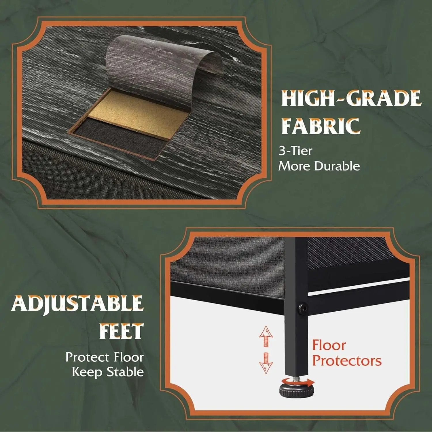 Charcoal Black Wood Grain Dresser With 5 Drawers And Fabric Bins from PriceLows™