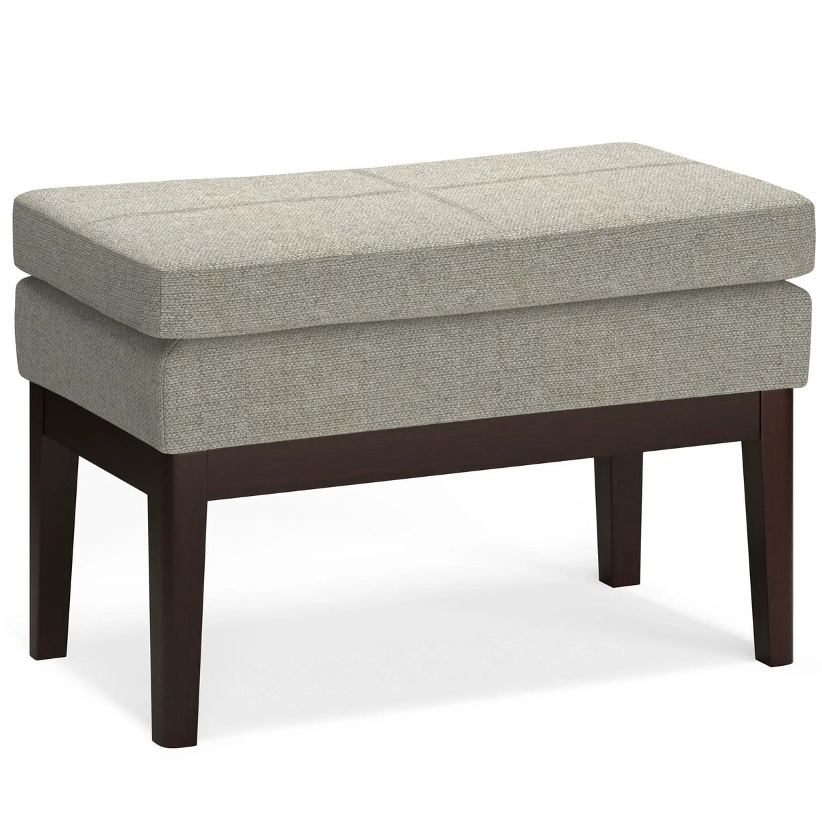 Carlson Ottoman Bench | Mid-Century Design | Top Stitching Detail | Webbed Seat Support
