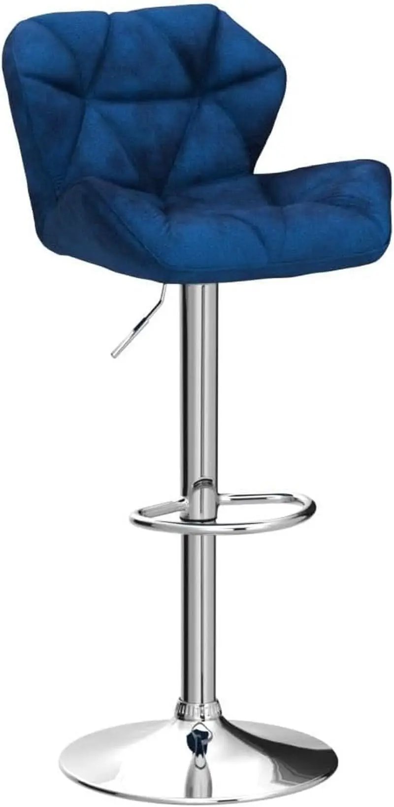 Velvet Diamond Tufted Swivel Barstools Blue Adjustable Height Set of 2 from PriceLows™