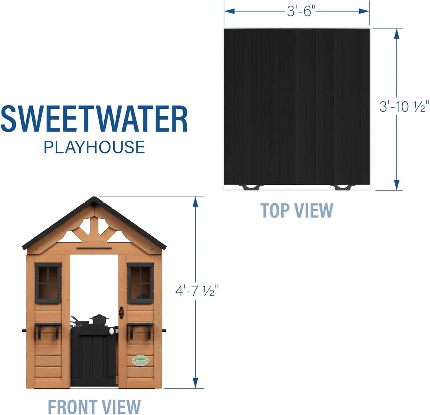 Cedarwood Kids Outdoor Playhouse With Integrated Kitchen from PriceLows™