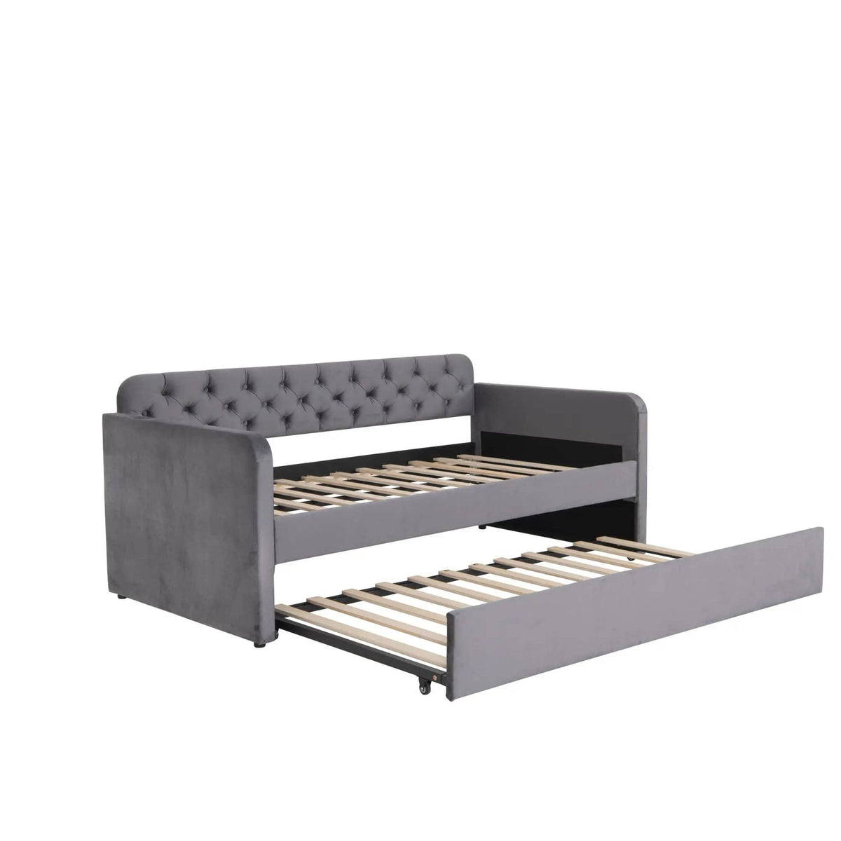 Upholstered Daybed With Trundle And USB Charging Design | 2 Pieces | Fabric | Bedroom
