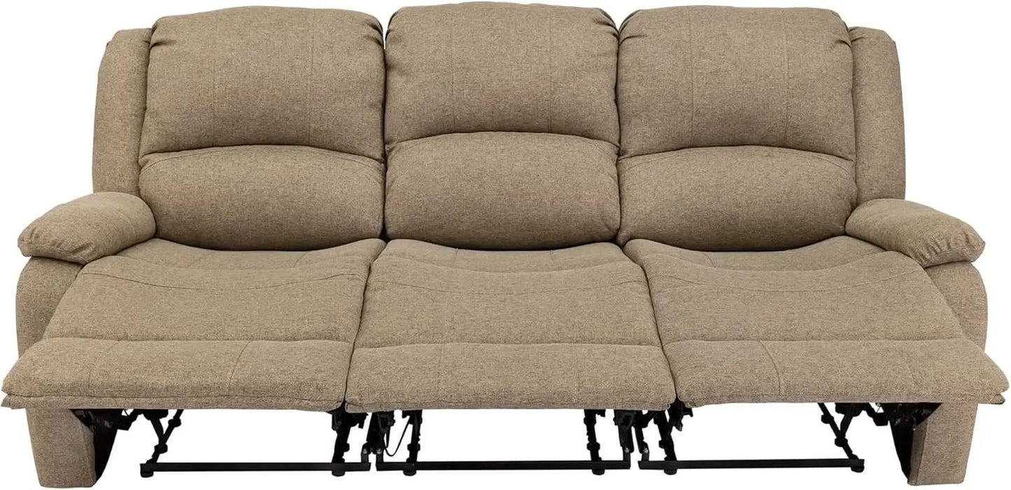 Charles 80In Triple Recliner RV Sofa Oatmeal Zero Wall from PriceLows™