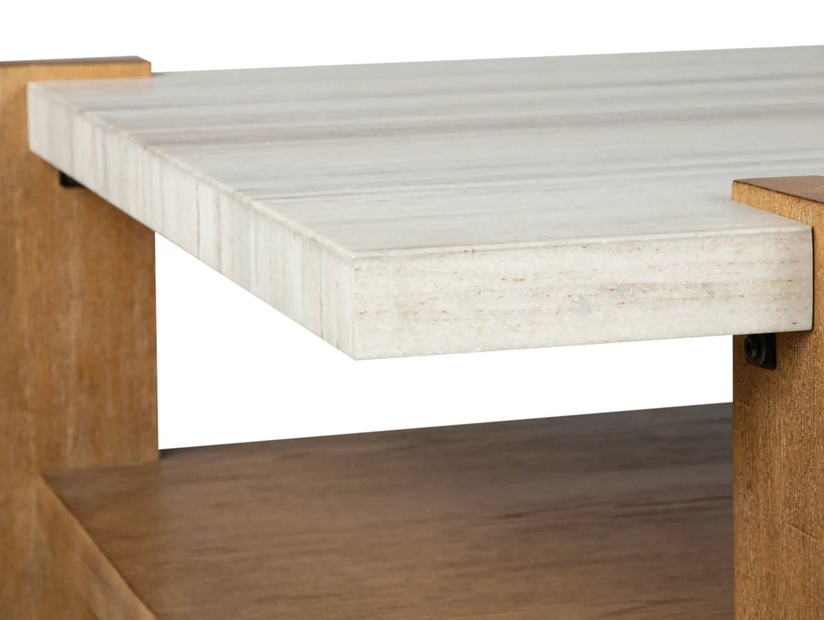 Carrington Rectangular Table | 3 Pieces | Oak Veneer & Granite | Living Room