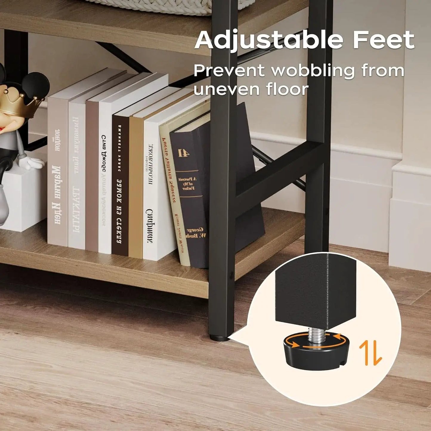 3 Tier Industrial Metal Bookcase Rustic Etagere Shelf Light Coffee from PriceLows™