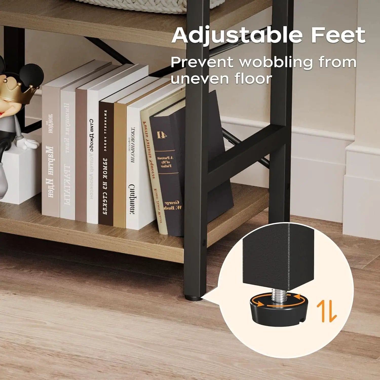 3 Tier Industrial Metal Bookcase Rustic Etagere Shelf Light Coffee from PriceLows™