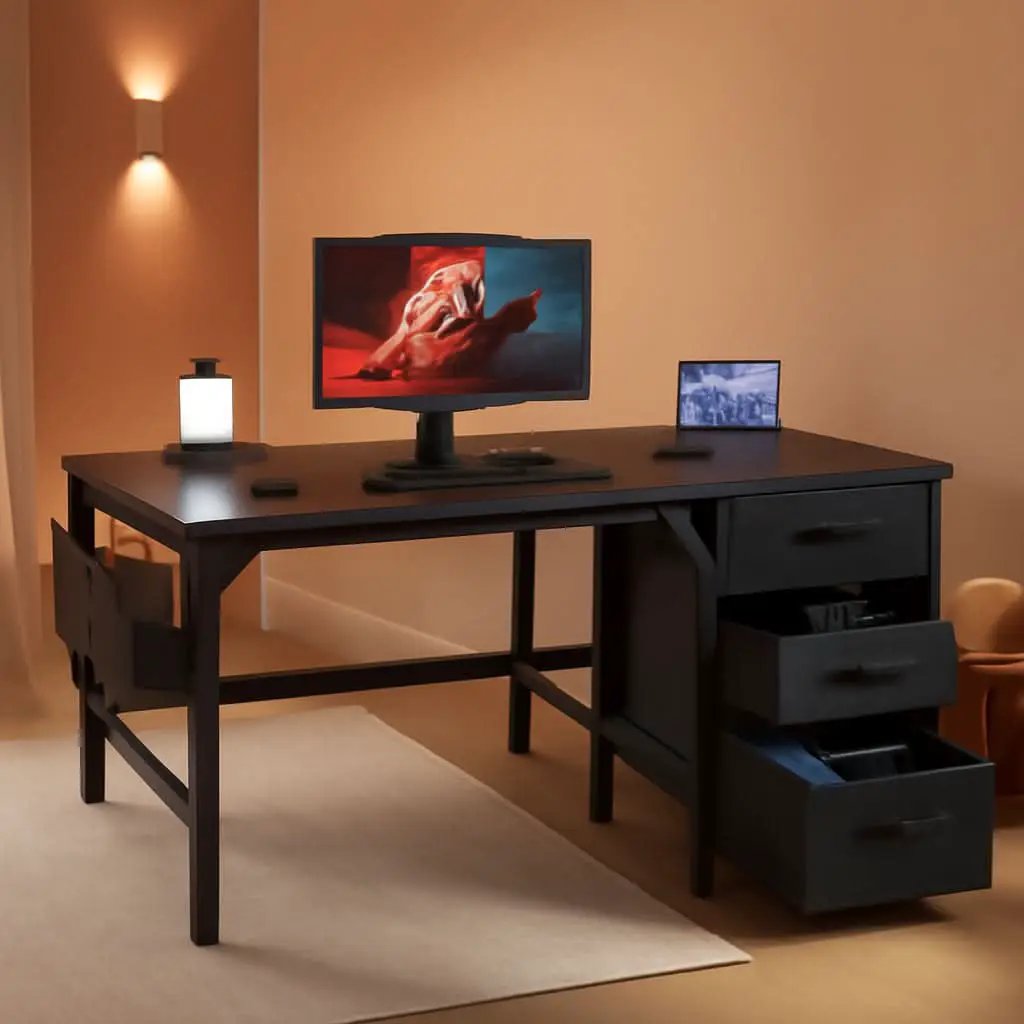 47 Inch Computer Desk With File Drawers For Small Space from PriceLows™