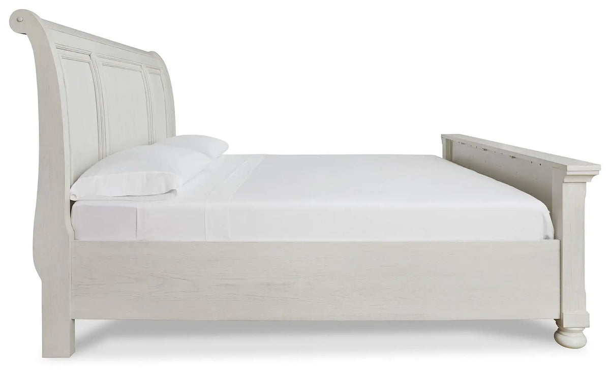 Robbinsdale Sleigh Storage Bed | Elegant Timeless Design | Bedroom Foundation | 85.25 Inch Length