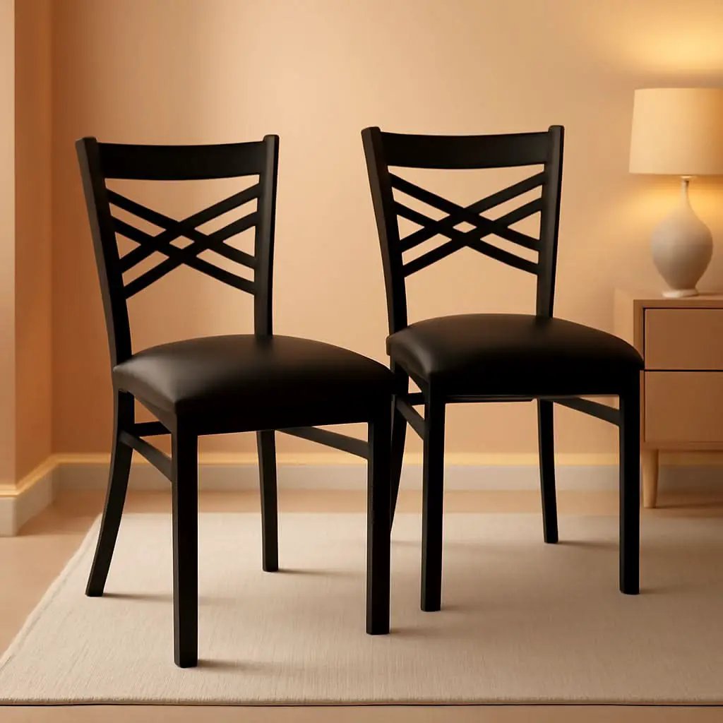 Hercules Series X Back Metal Armless Dining Chairs Black from PriceLows™