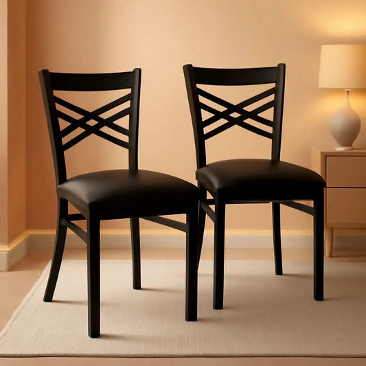 Hercules Series X Back Metal Armless Dining Chairs Black from PriceLows™