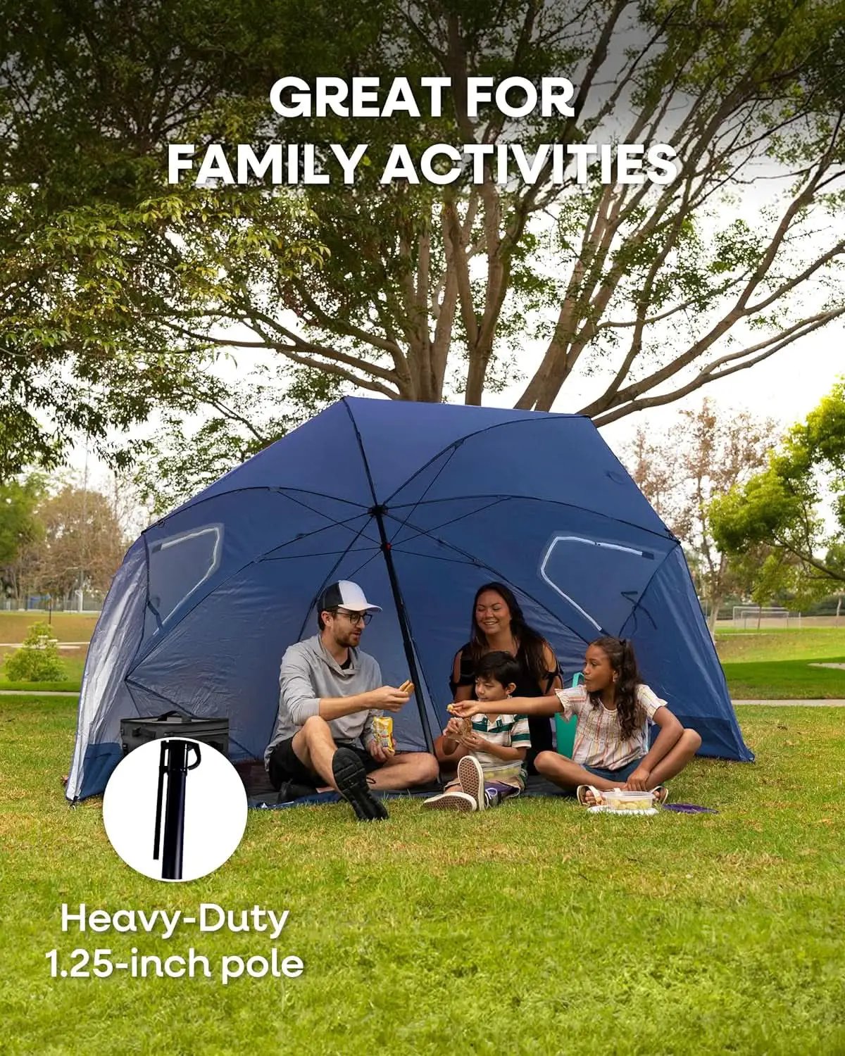 9ft Heavy Duty Outdoor Umbrella With UPF 50 Privacy Panels from PriceLows™
