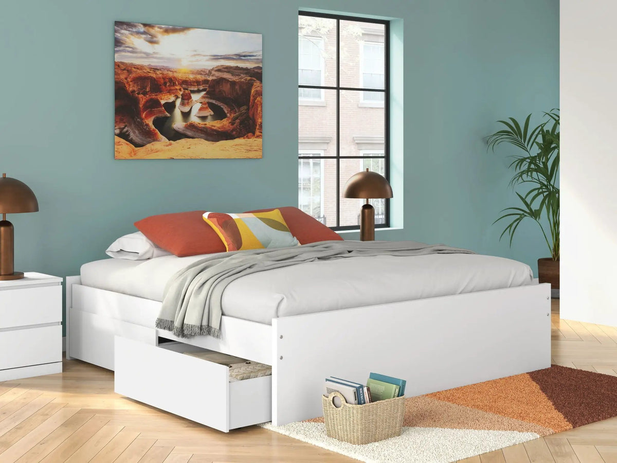 Platform Bed | Four Storage Drawers | Clean Minimal Design