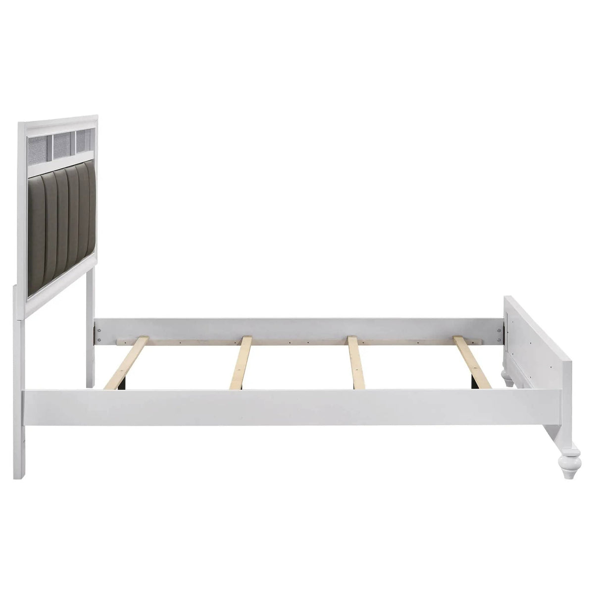 Barzini Wood Queen Panel Bed | 63.5 x 84.75 x 56 in | Wood | White