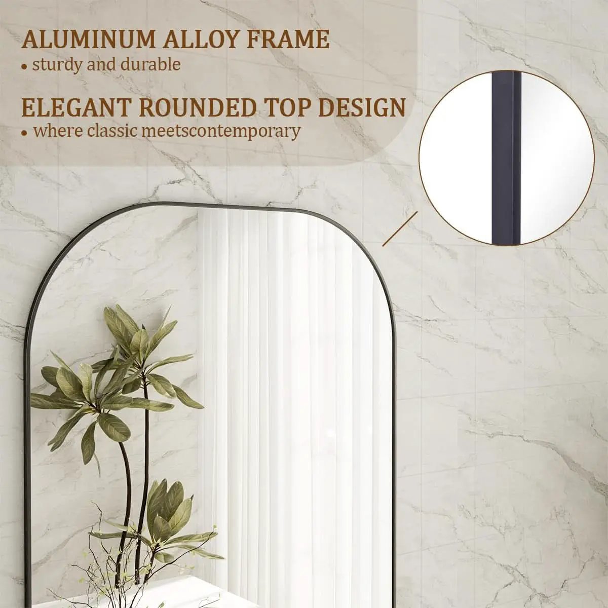 56x21 Inch Black Full Length Floor Mirror With Stand from PriceLows™