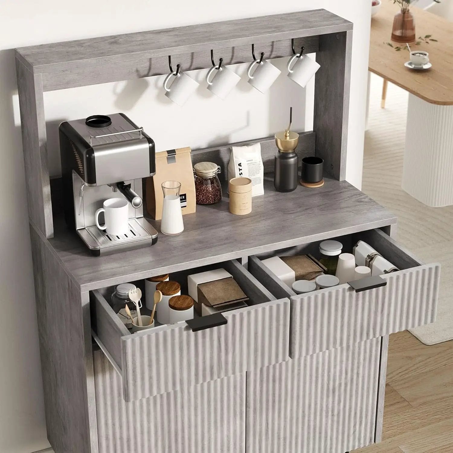 Grey Sideboard Cabinet With 2 Drawers For Dining Room from PriceLows™