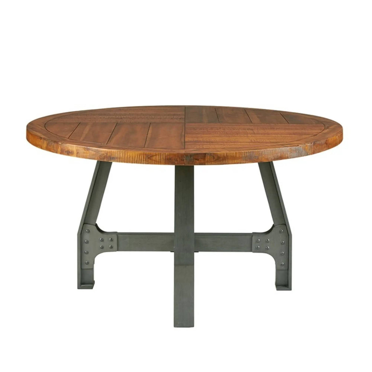 Lancaster Round Dining / Gathering Table With Adjustable Height | 54 x 54 x 30 in | Solid Wood & Walnut | Walnut