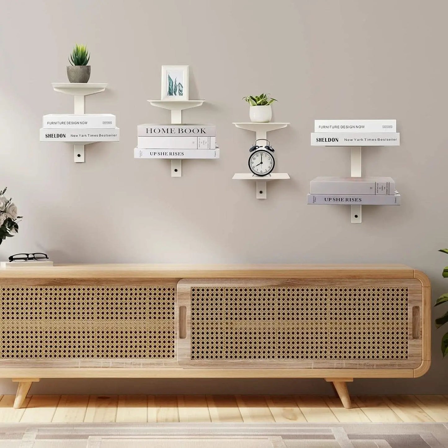 Invisible Floating Bookshelf Wall Mounted 8 Tier White from PriceLows™