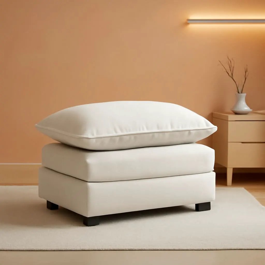 36.6 Inch Cream Ottoman Living Room Furniture Luxurious from PriceLows™