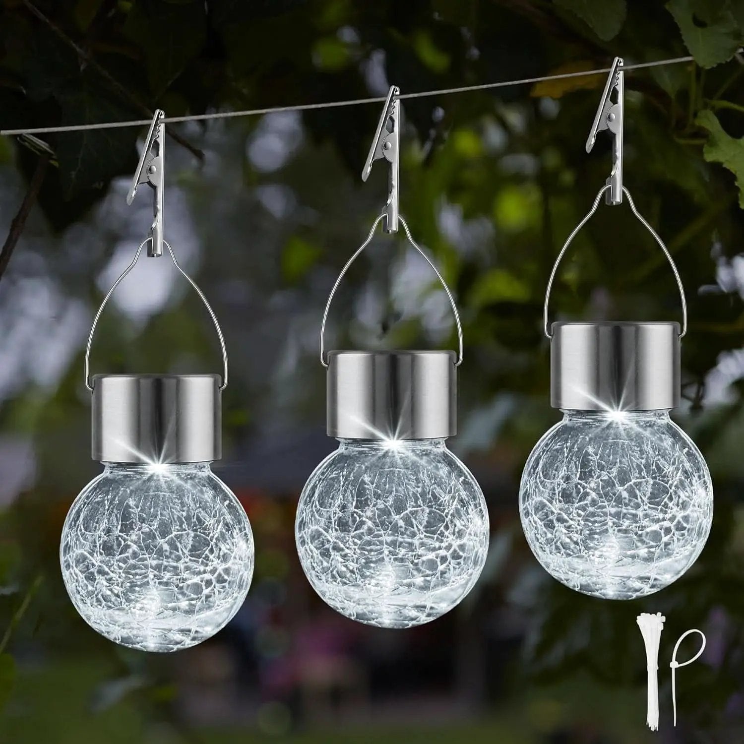 Solar Hanging Globe Lights Waterproof Cold White 24 Pack from PriceLows™