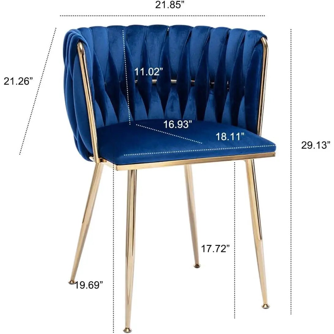 Blue Wingback Dining Chairs Set Of Four Modern Style from PriceLows™
