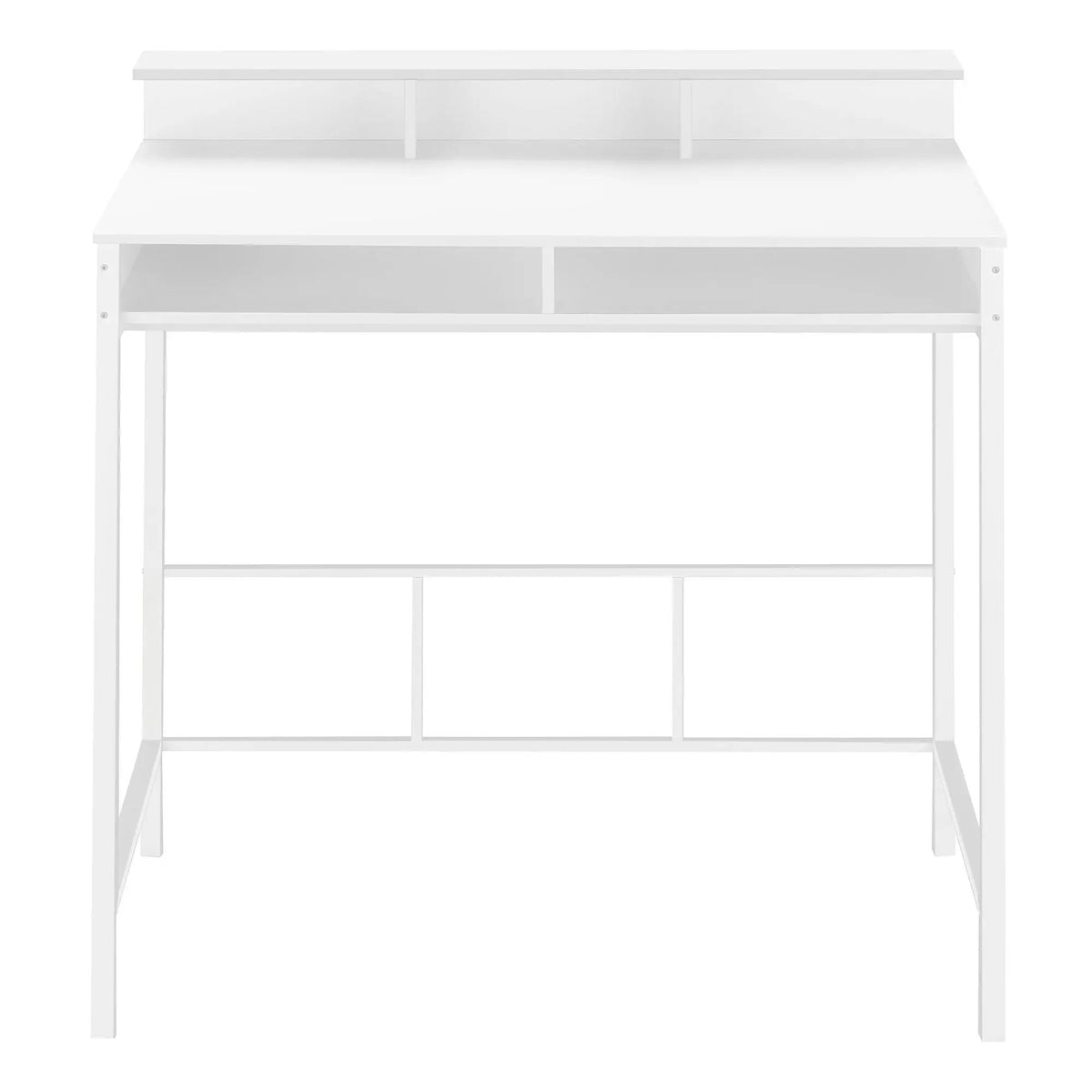 Standing Computer Desk | 47.5 Inch Height | Storage Shelves | Sturdy Metal Legs