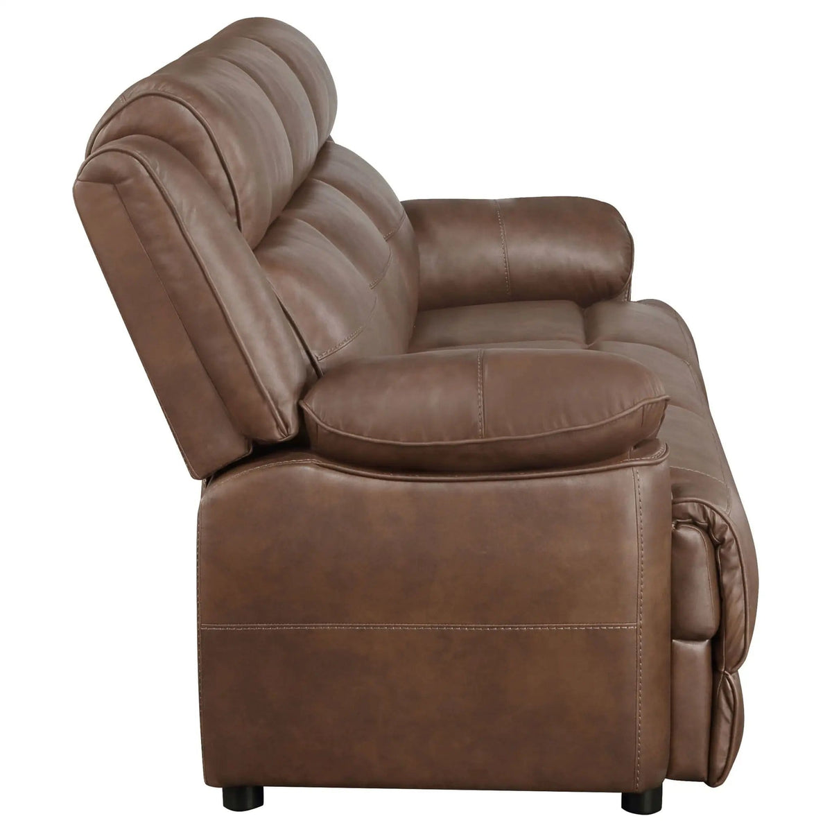Ellington 3-piece Upholstered Padded Arm Sofa Set | 3-Piece Set | Faux Leather | Dark Brown