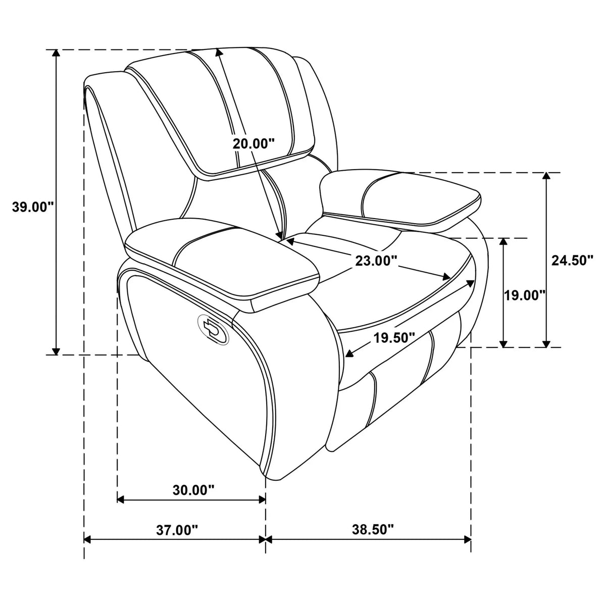Elodie Glider Recliner Chair | Manual Reclining And Gliding | Tailored Channeling | Pillow Armrests