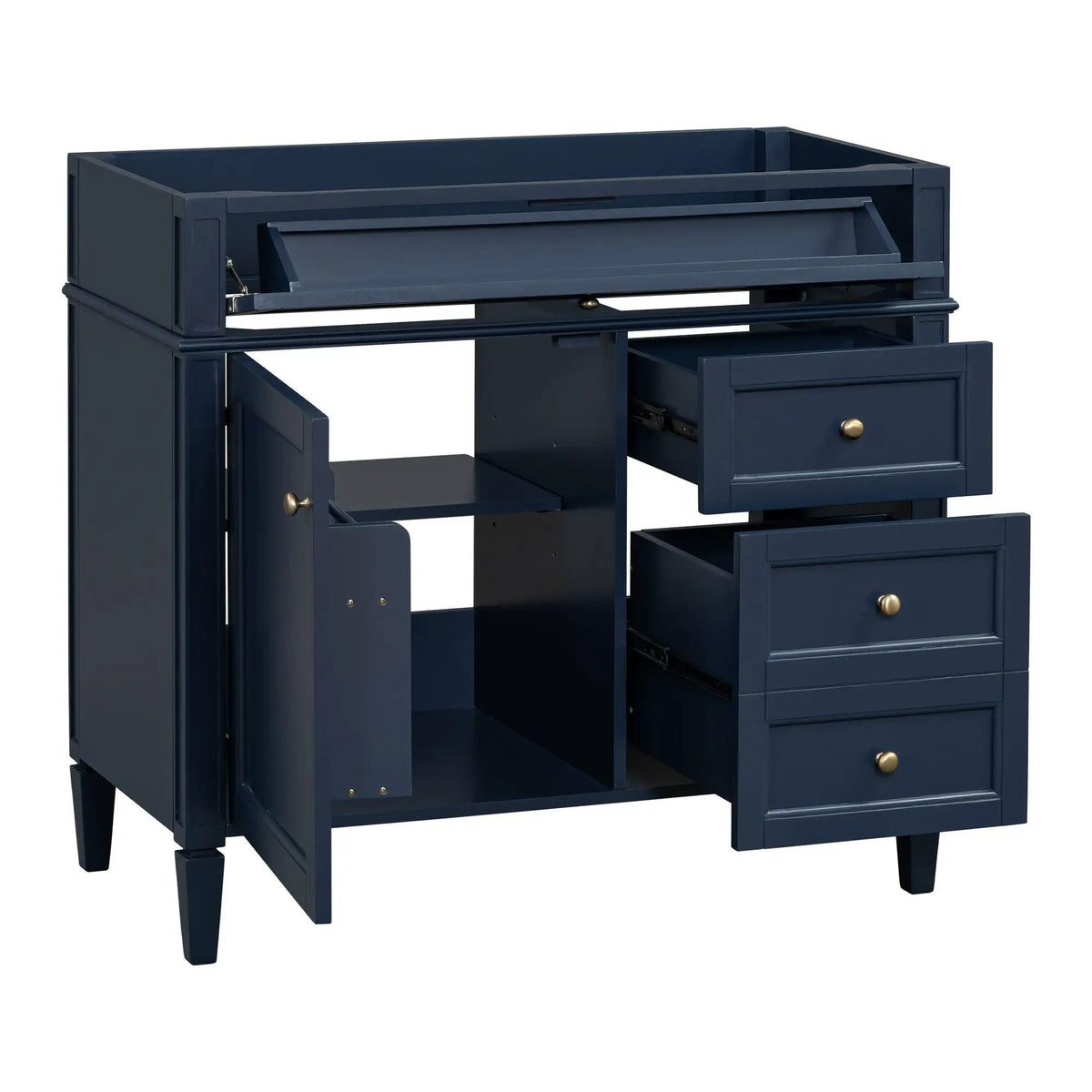 Bathroom Vanity | 3 Drawers | Blue Finish | Tip Out