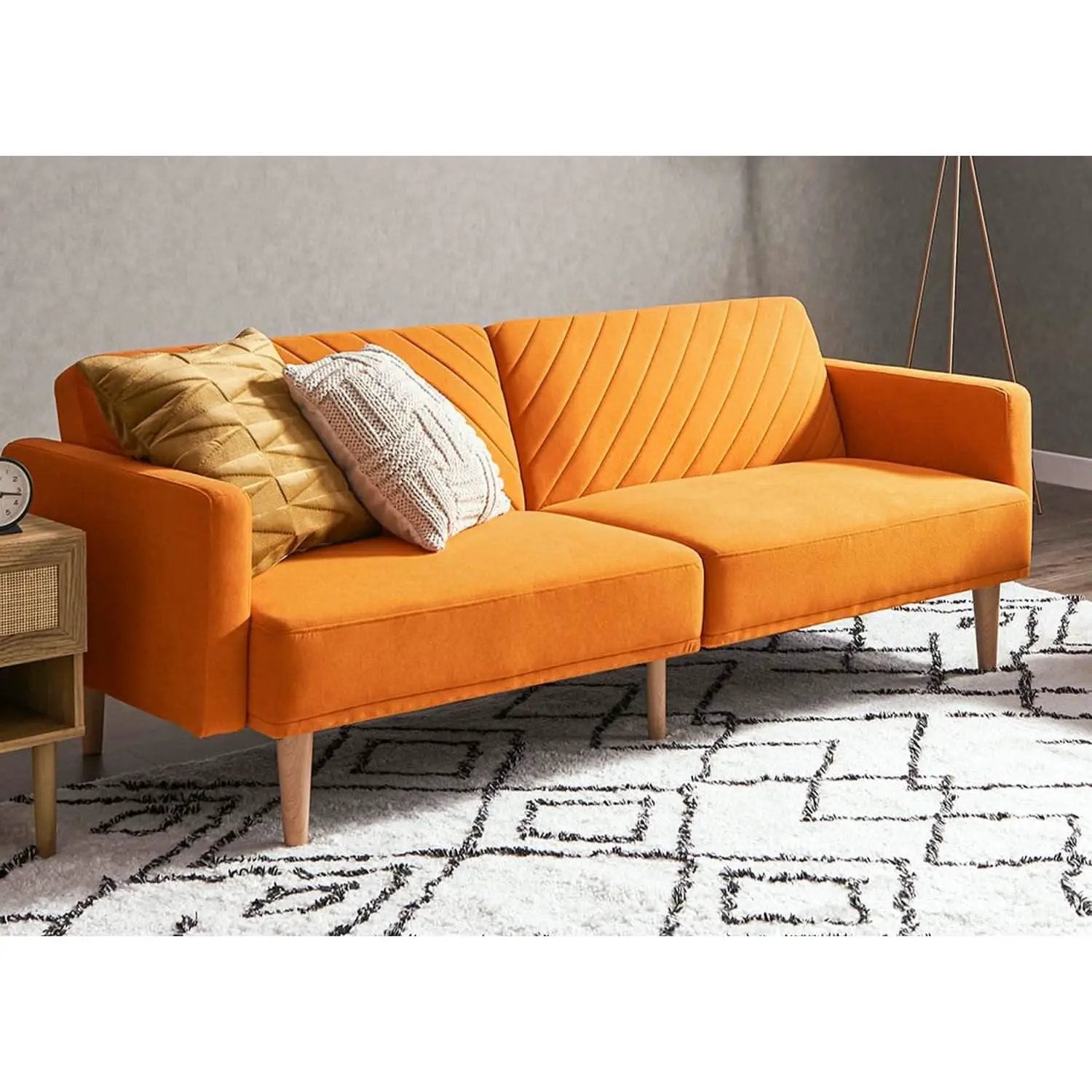 Chloe Futon Sofa Bed With Tapered Legs Adjustable Back from PriceLows™