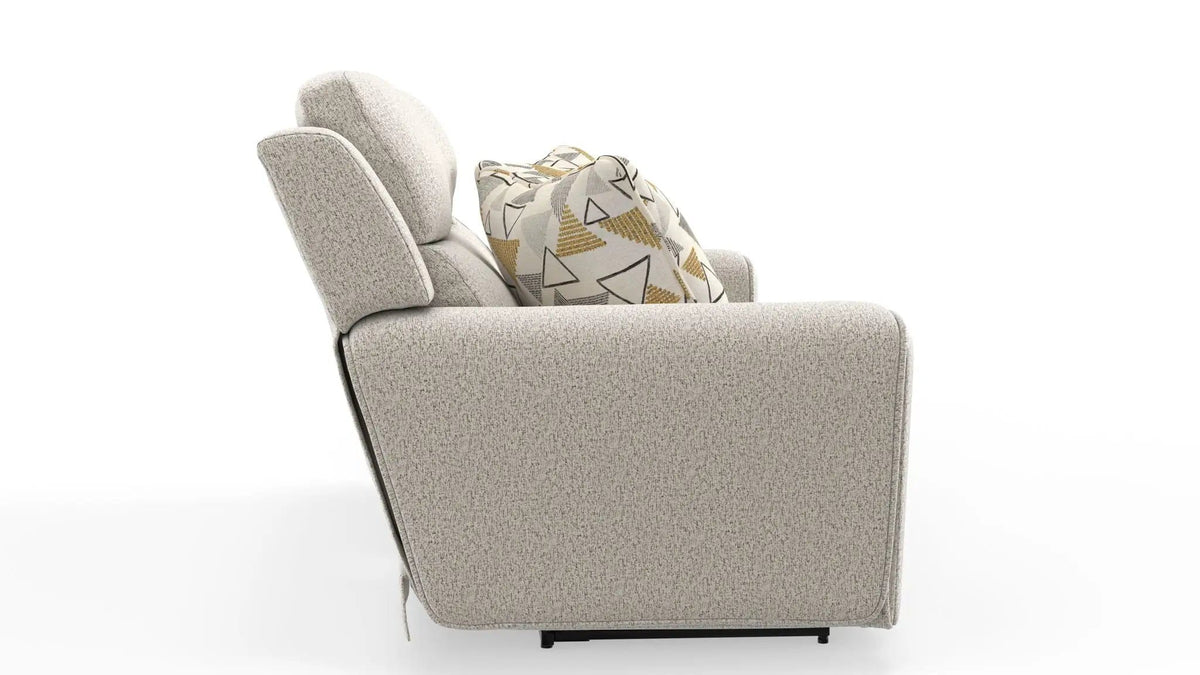 Micah Power Headrest Power Deep Seat Reclining Console Loveseat | 86 x 45 x 44 in | Living Room Furniture | Oatmeal