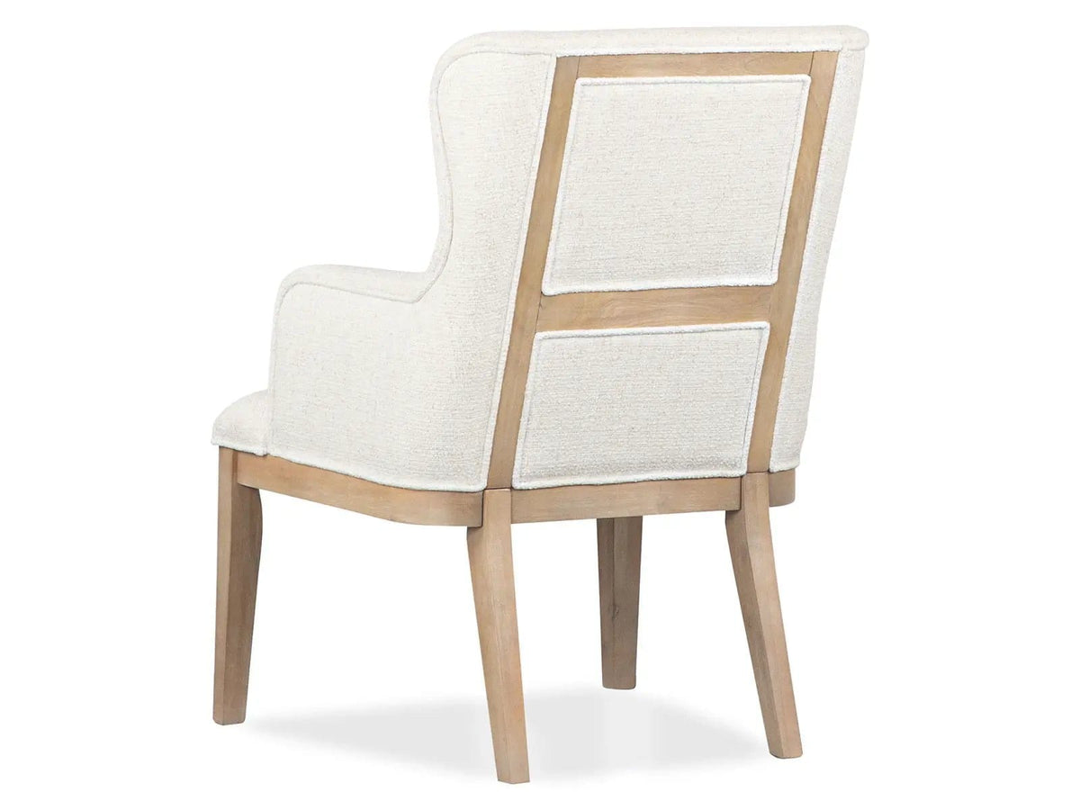 Somerset Dining Arm Chair With Upholstered Seat & Back (Set of 2) | 27.13 x 26.13 x 37.63 in | Oak Veneer & Fabric | Butternut and Omari Natural